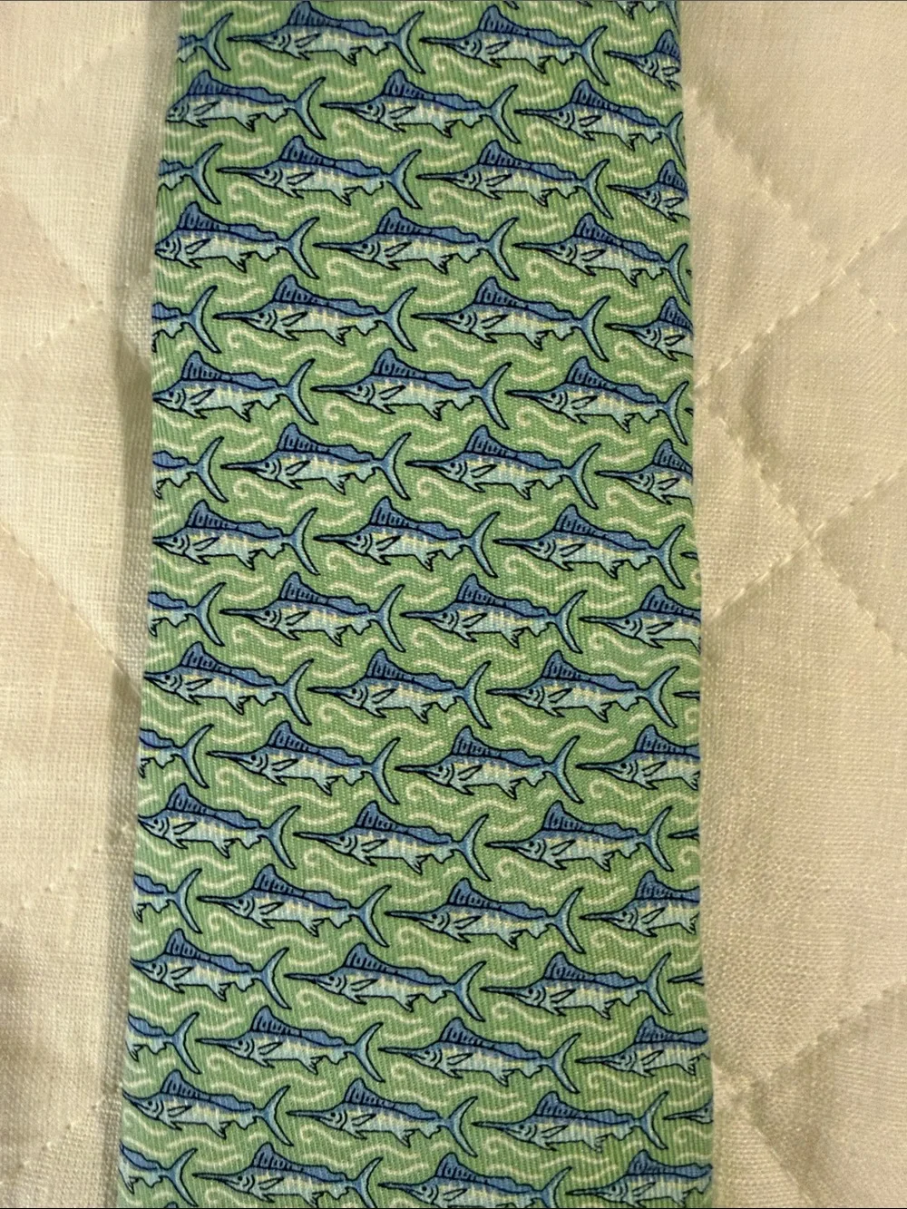 Vineyard vines youth Green Marlin Silk Tie